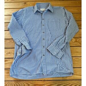 Angermaier Button Up Check Shirt Size 39/40 (US S/M) Men’s Blue
